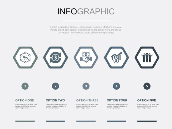 Ícones Capital Modelo Design Infográfico Conceito Criativo Com Passos —  Vetores de Stock