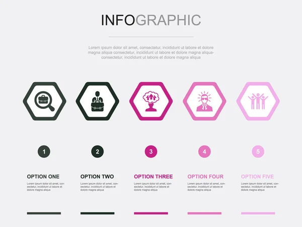 Ikony Kariery Infografika Szablon Projektu Kreatywna Koncepcja Krokami — Wektor stockowy