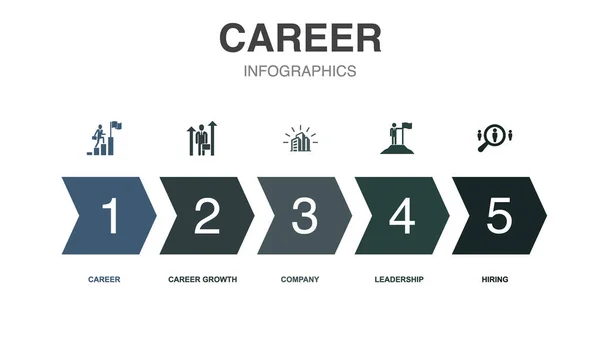 Karriere Symbole Infografik Design Vorlage Kreatives Konzept Mit Optionen — Stockvektor