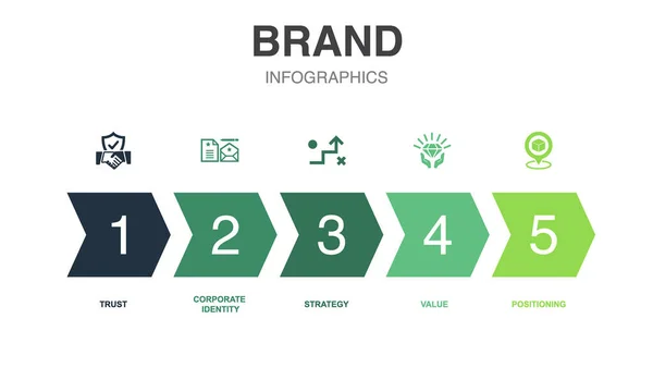 stock vector brand icons Infographic design template. Creative concept with 5 options