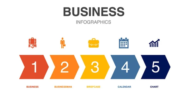 Geschäftssymbole Infografik Design Vorlage Kreatives Konzept Mit Optionen — Stockvektor