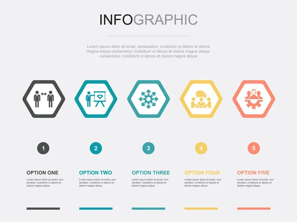 stock vector brainstorming icons Infographic design template. Creative concept with 5 options