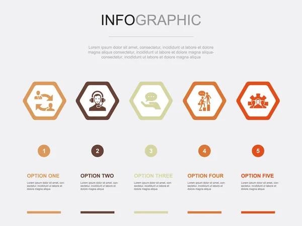 Iconos Coaching Plantilla Diseño Infográfico Concepto Creativo Con Opciones — Archivo Imágenes Vectoriales