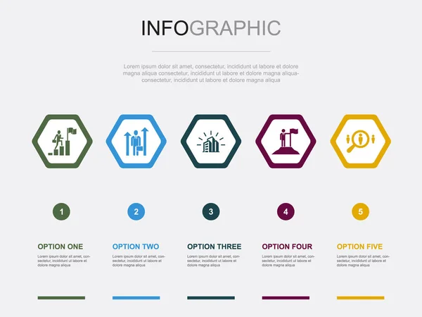Carrièrepictogrammen Infographic Design Template Creatief Concept Met Opties Rechtenvrije Stockillustraties
