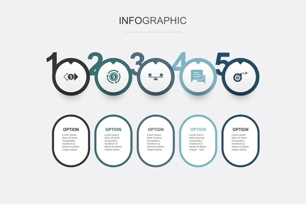 Finanzen Einkommen Stabilität Beratung Risiko Symbole Infografik Design Vorlage Kreatives — Stockvektor