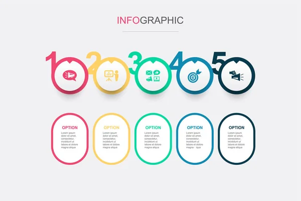 Social Promotion Planung Werbekanal Ziel Promotion Symbole Infografik Design Vorlage — Stockvektor