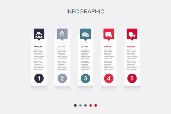 Kommunikation Internet Nachricht Chat Talk Icons Infografik Design Vorlage Kreatives — Stockvektor