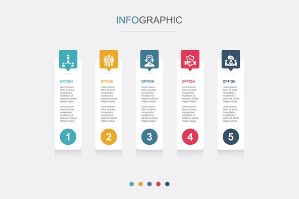 Zusammenarbeit Teamarbeit Unterstützung Vertrauen Kommunikationsikonen Infografik Design Vorlage Kreatives Konzept — Stockvektor