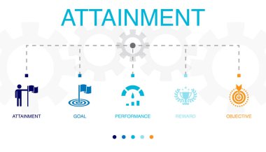ulaşım, hedef, performans, ödül, nesnel simgeler Infographic tasarım şablonu. 5 seçenekli yaratıcı konsept