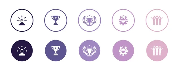 Verantwortung Leistung Belohnung Teamarbeit Erfolg Symbole Infografik Design Vorlage Kreative — Stockvektor