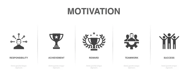 Responsibility Achievement Reward Teamwork Success Icons Infographic Design Template Creative — Stock Vector