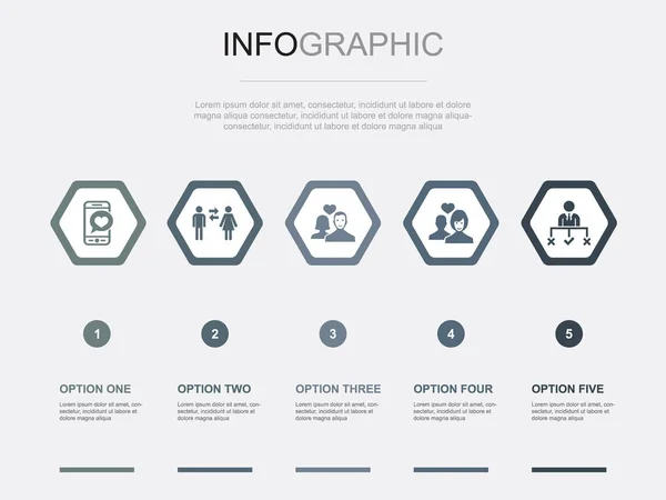 Citas Iconos Plantilla Diseño Infográfico Concepto Creativo Con Pasos — Vector de stock