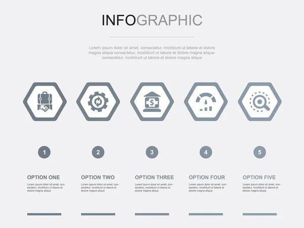 Audit Pictogrammen Infographic Design Template Creatief Concept Met Stappen — Stockvector