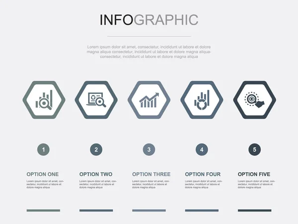 아이콘 Infographic Design Template 크리에이티브 — 스톡 벡터