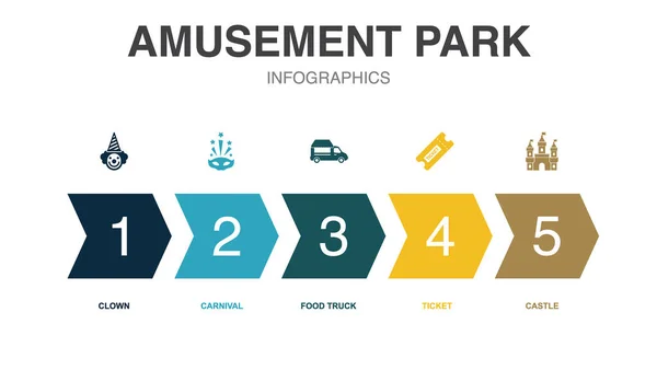 stock vector amusement park icons Infographic design template. Creative concept with 5 steps