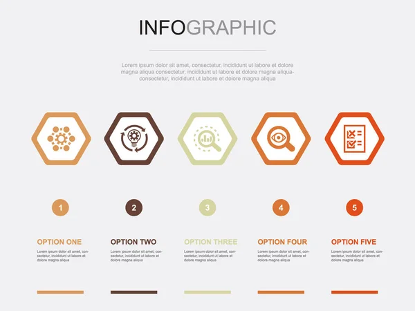 Ikony Procesów Biznesowych Infograficzny Szablon Projektu Kreatywna Koncepcja Krokami — Wektor stockowy