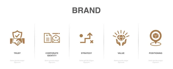企业身份 图标信息图形设计模板 具有5个选项的创意概念 — 图库矢量图片