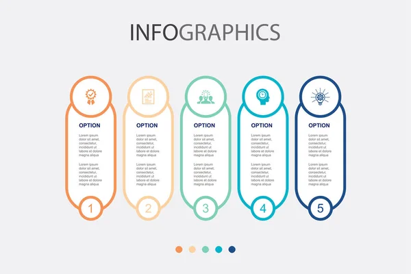 Qualität Aussage Ideologie Geduld Innovation Symbole Infografik Design Vorlage Kreatives — Stockvektor