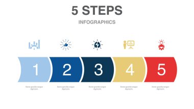 Kriterleme, En İyi Uygulamalar, Beyin Fırtınası, İş Planı, Geliştirici, ikonlar Infographic tasarım şablonu. 5 seçenekli yaratıcı konsept