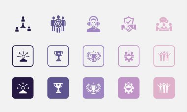 sorumluluk, başarı, ödül, takım çalışması, başarı, ikonlar Infographic tasarım şablonu. Yaratıcı konsept simgeleri 5 elementi farklı renklere ayırır