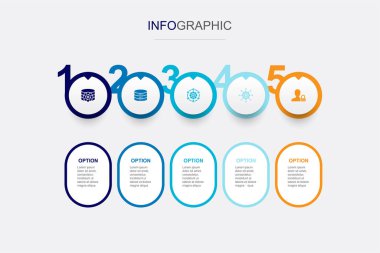 DMS, data, system, management, privacy, icons Infographic design layout design template. Creative presentation concept with 5 options