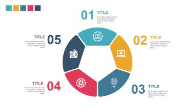 Digital economy, computing technology, worldwide network, information technology, digital wallet, icons Infographic design layout template. Creative presentation concept with 5 options