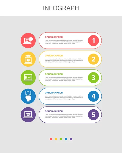 Online Training Distance Learning Webinar Learning Process Elearning Icons Infographic — Stockvektor