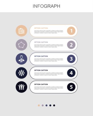 survey, area, customer, opportunity, success, icons Infographic design layout template. Creative presentation concept with 5 options