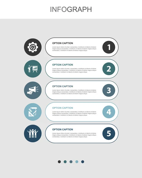 Process Optimization Presentation Promotion Design Success Icons Infographic Design Layout — Stock Vector