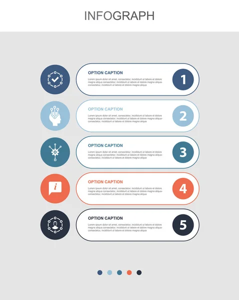 Fact Theory Method Information Experience Icons Infographic Design Layout Template — Vetor de Stock