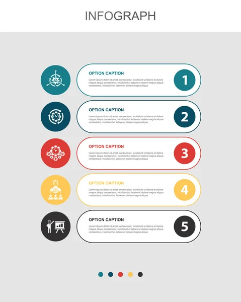 Control Project Management Time Management Organization Presentation Icons Infographic Design — Wektor stockowy