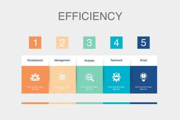 Development Management Analysis Teamwork Smart Icons Infographic Design Layout Template — 스톡 벡터
