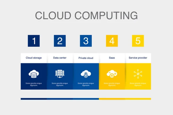 Cloud Storage Data Center Private Cloud Saas Service Provider Icons — Image vectorielle