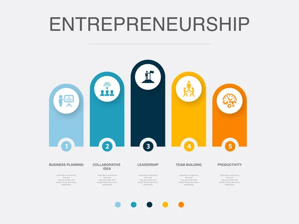 Business Planning Collaborative Idea Leadership Team Building Productivity Icons Infographic — Vetor de Stock