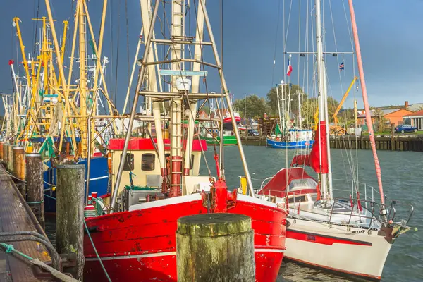 stock image Fishing boats in the harbor in Buesum, Schleswig-Holstein, Germany