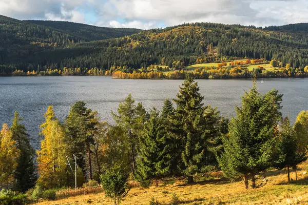 stock image Schluchsee lake in the Black Forest in autumn, Baden-Wuerttemberg, Germany