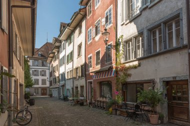 Alley in the medieval old town of Bremgarten, Canton of Aargau, Switzerland clipart