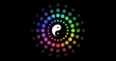 Yin yang rengarenk genişleme animasyonu