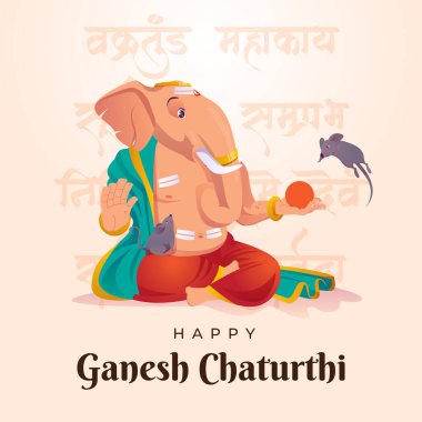 Serbest vektör düz Ganesh chaturthi konsepti