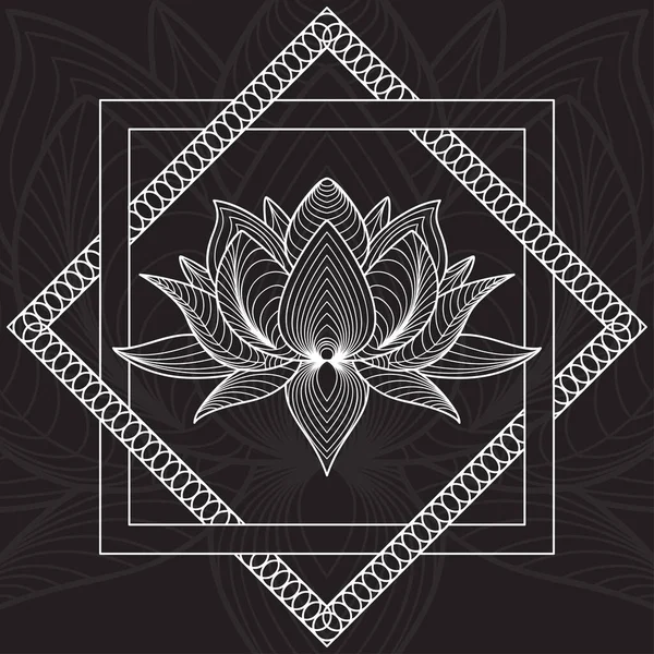 vektör eli renkli mandala nilüfer çiçeği çizimi