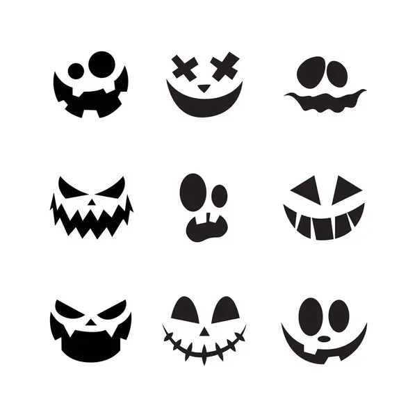 Halloween Thema Kürbis Gesicht Silhouette Konzept Illustration — Stockvektor
