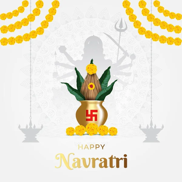 stock vector Happy Navratri wishes, concept art of Navratri, illustration of 9 avatars of goddess Durga