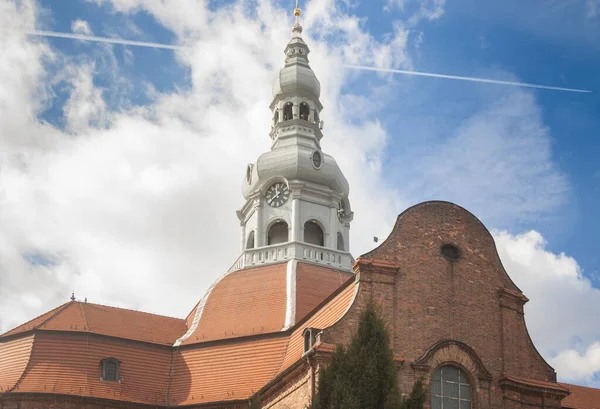 Polónia Alta Silésia Katowice Igreja Paroquial Nikiszowiec Empresa Cidade Iluminada — Fotografia de Stock