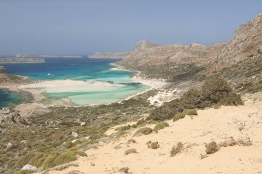 Yunanistan, Girit ve Balos gölü öğleden sonra güneşlendi