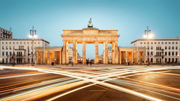 Знамениті Бранденбурзькі Ворота Берліна Зародок — стокове фото