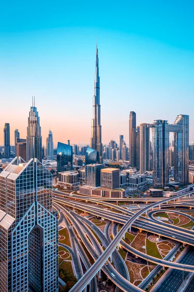 Horizonte Dubai Durante Nascer Sol — Fotografia de Stock