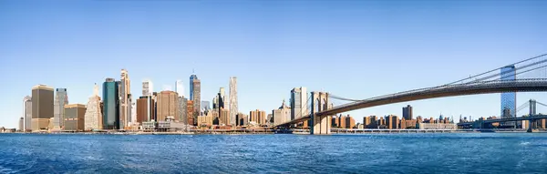 New York Ufuk Çizgisinde Panoramik Manzara Stok Fotoğraf