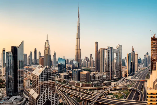 Dubai Városképe Kora Reggeli Órákban — Stock Fotó