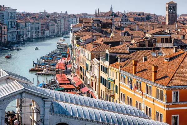 Panorámás Kilátás Régi Város Velence Olaszország Stock Fotó