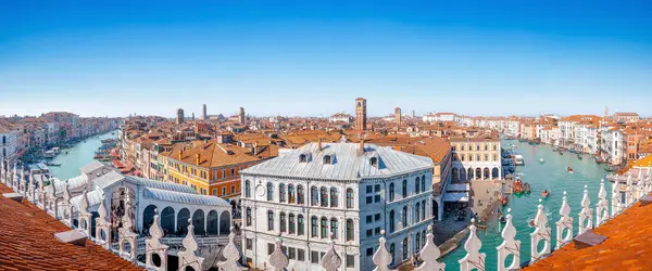 Panoramic View Old Town Venice Italy Stock Image